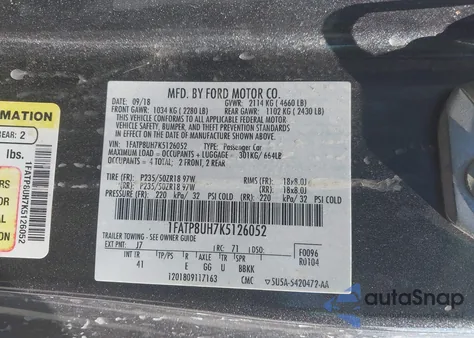 2019 Ford Mustang Ecoboost Premium from USA, damaged, VIN 1FATP8UH7K5126052
